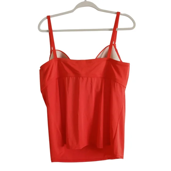 NWOT J Crew Tankini Top Women's XL Red Ruched Bra Top Classic Swimsuit Preppy - Picture 4 of 6